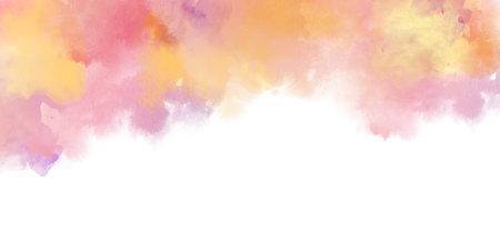 Delicate colors watercolor background. Watercolor texture and creative paint gradients. Romantic watercolor background frameの写真素材