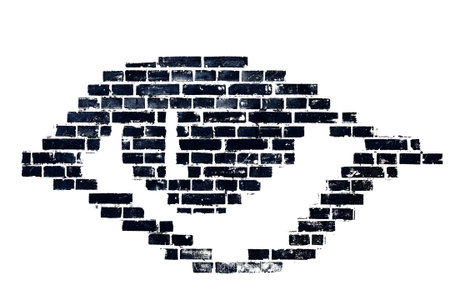 Graffiti of an eye isolated on whiteの写真素材