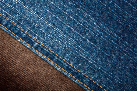 Jeans and corduroy textures with a stitch 