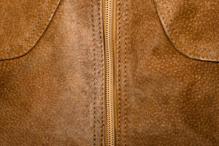 Brown suede texture and zipper background   の写真素材