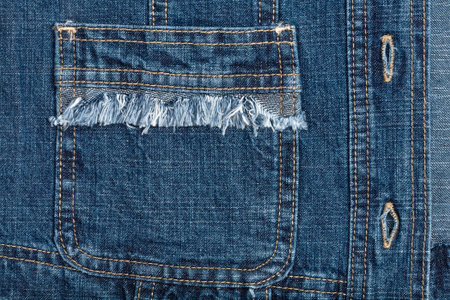 Blue jeans fabric with pocket background  の写真素材