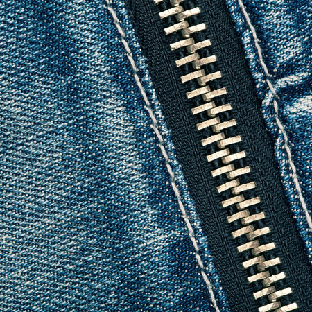 Zipper on a blue jeans 