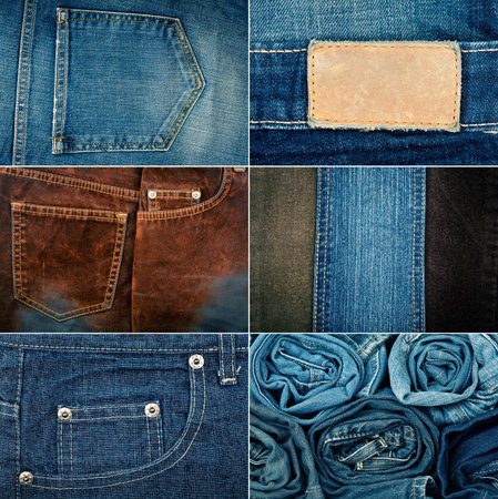 Big size set of jeans textures backgrounds の写真素材