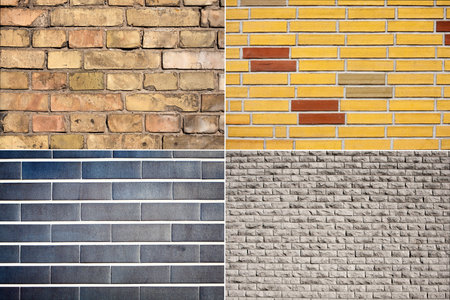 Set of brick wall backgroundsの写真素材