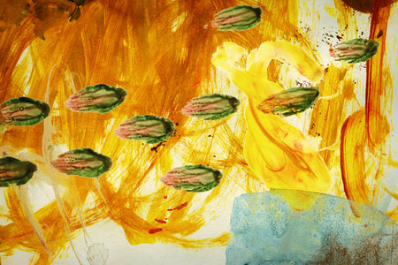 Abstract hand painted art background    の写真素材