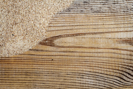 Wood and  beach sand background の写真素材