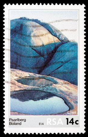 REPUBLIC OF SOUTH AFRICA - CIRCA 1986: A stamp printed in Republic of South Africa shows image of Paarlberg Boland, circa 1986 の写真素材