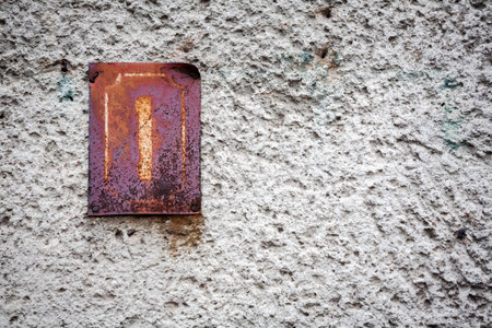 Number 1 on textured concrete wall