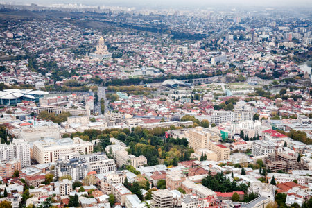 Panoramic view of Tbilisi, Georgia. Tbilisi is the capital and the largest city of Georgia with 1,2...