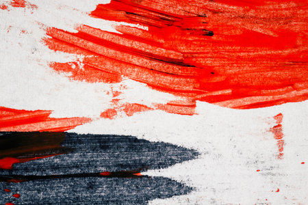 Abstract hand painted red and black arts backgroundの写真素材