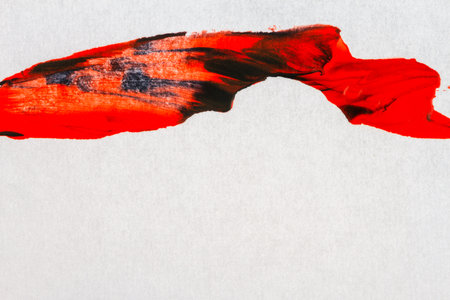Abstract hand painted red and black arts backgroundの写真素材