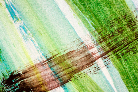 Abstract hand painted yellow green and black colors art background