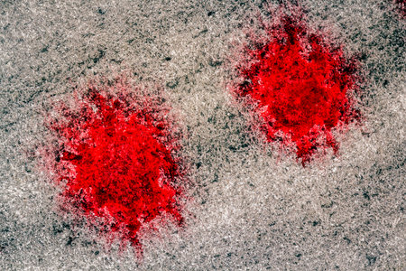 Abstract hand painted gray and red acrylic arts backgroundの写真素材