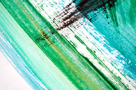 Abstract hand painted yellow green and black colors art background