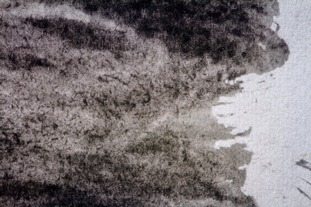 Abstract hand painted black and white watercolor arts backgroundの写真素材