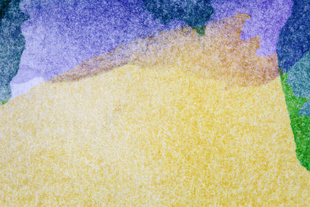 Abstract hand painted purple and yellow watercolor arts backgroundの写真素材
