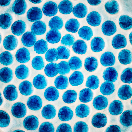 Closeup shot of glazed dotted blue ceramics texture
