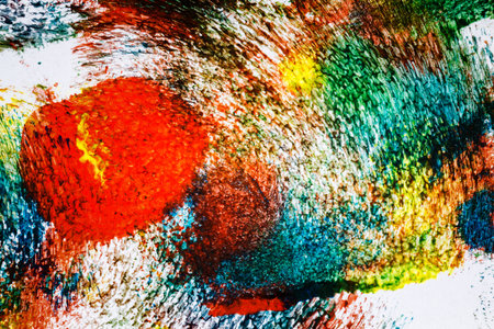 Abstract vibrant acrylic art background. Multicolor light and bright texture. Fragment of artwork....