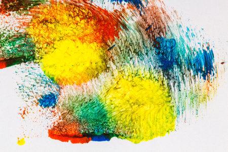 Abstract vibrant acrylic art background. Multicolor light and bright texture. Fragment of artwork....