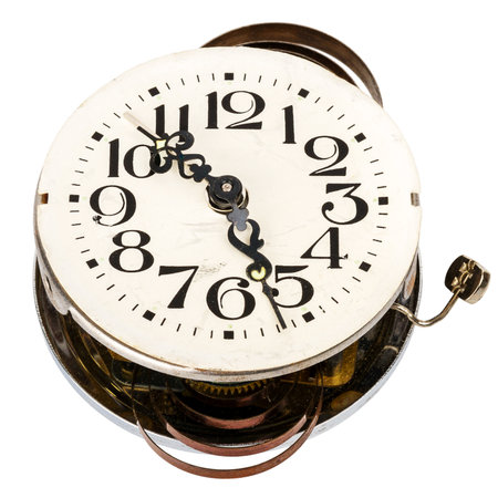 Old clockwork isolated on white background