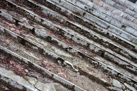 Old dirty stairs detail. Architecture detail backgroundの写真素材