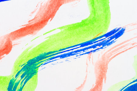 Macro shot of abstract watercolor art background. Fragment of artwork. Brushed watercolor paint. Modern contemporary art. Grunge image.の写真素材