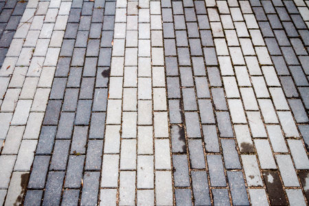 Old concrete tiles in the walkway. Abstract architecture backgroundの写真素材