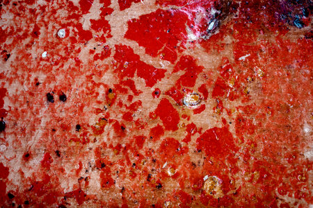 Yellow brown and red messy wall stucco texture background. Decorative wall paint.の写真素材