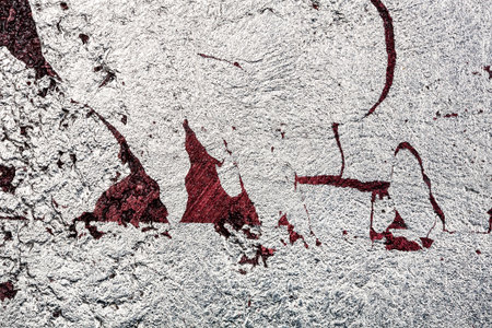 Silver color messy wall stucco texture background. Decorative wall paint.の写真素材