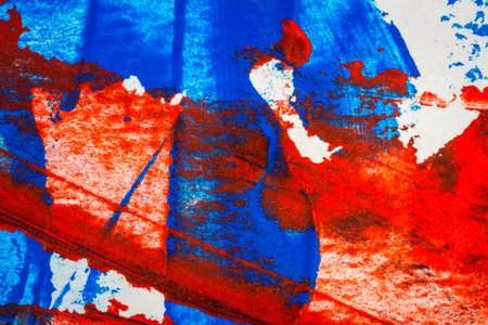 Abstract red and blue hand painted acrylic background, creative abstract hand painted colorful...