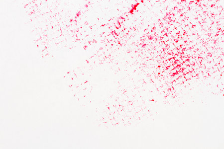 Red abstract spotted acrylic art background. Color texture. Fragment of artwork. Spots of paint.Modern art. Contemporary art.の写真素材
