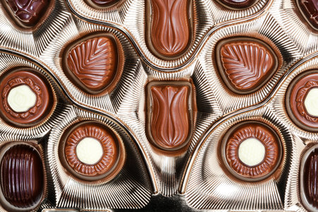 Close up shot of chocolates boxの写真素材