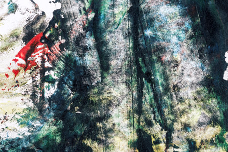 Abstract colorful hand painted acrylic background, creative abstract hand painted background, close up fragment of acrylic painting on paperの写真素材