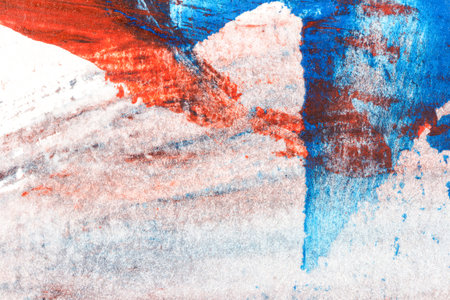 Abstract red and blue hand painted acrylic background, creative abstract hand painted colorful...