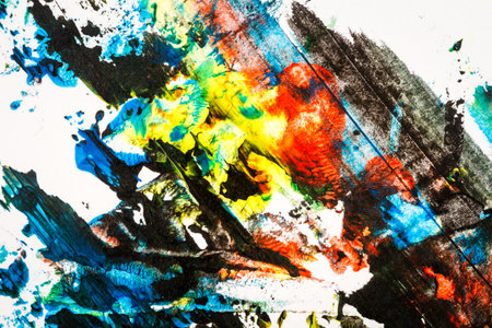 Abstract colorful hand painted acrylic background, creative abstract hand painted background, close...