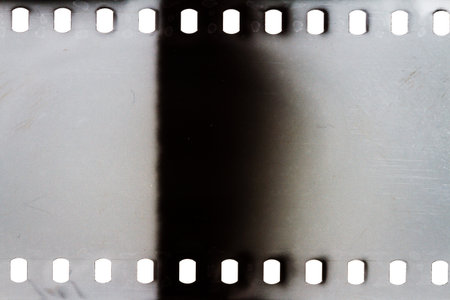 Blank grained film strip texture backgroundの写真素材