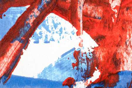Abstract red and blue hand painted acrylic background, creative abstract hand painted colorful...