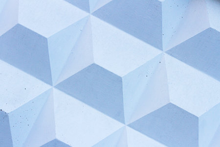Blue decorative plaster. Wall stucco texture. Geometric background