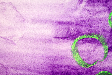Abstract purple watercolor texture background with some hand painted circles. Hand painted watercolor background.の写真素材