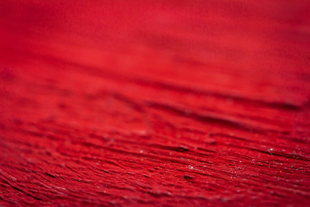 Extreme close up of colorful acrylic paint texture showing brush strokes. Selective focus.の写真素材