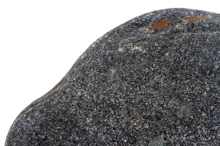 Part of a black stone isolated on white background.
