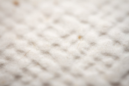 Extreme closeup of white handmade paper with shallow depth of field.の写真素材