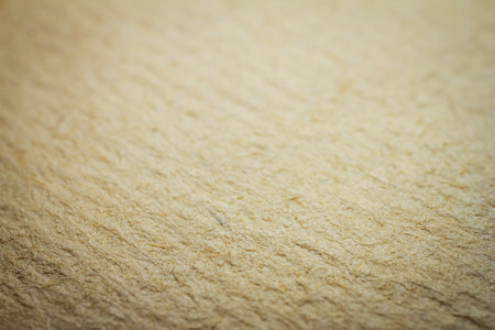 Extreme closeup of beige handmade paper with shallow depth of field.の写真素材