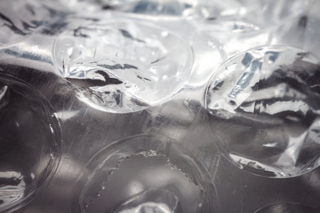Extreme macro of plastic bubble wrap texture. Selective soft focus, shallow depth of field. Abstract...