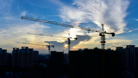Mingbin Peninsula is under development and construction, morning sceneryのeditorial素材