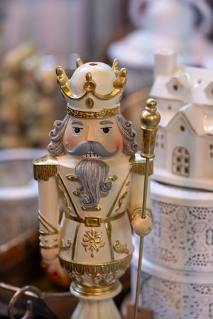 Statue of the nutcracker on display in a souvenir shop.の写真素材