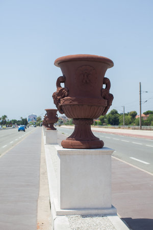Clay vase on the bridge. Nizza, Franceの写真素材