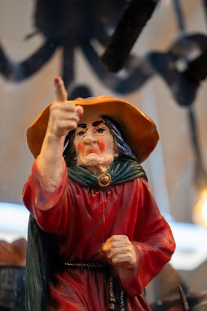 Sculpture of a witch on the flea marketの写真素材