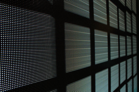 Led screen gray diodes - bricks backgroundの写真素材
