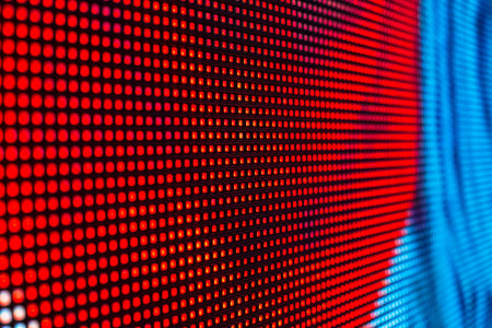 Red and blue colored smd LED screen close up backgroundの写真素材